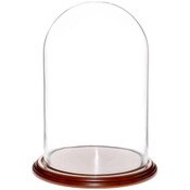 Glass Dome with Walnut Veneer Base - 9.75" x 15"