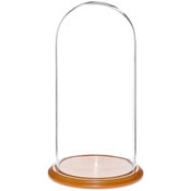 Glass Dome with Oak Veneer Base - 9.75" x 20"