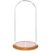 Glass Dome with Oak Veneer Base - 9.75" x 20"