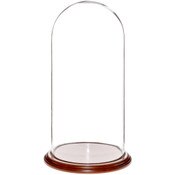 Glass Dome with Walnut Veneer Base - 9.75" x 20"
