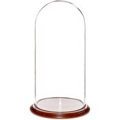 Glass Dome with Walnut Veneer Base - 9.75" x 20"