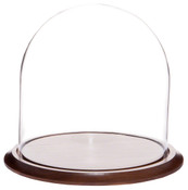 Glass Dome with Walnut Base - 11.75" x 12"