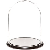 Glass Dome with Black Wood Veneer Base - 11.75" x 15"