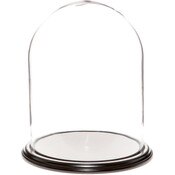 Glass Dome with Black Wood Veneer Base - 11.75" x 15"