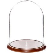 Glass Dome with Walnut Veneer Base - 11.75" x 15"