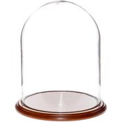 Glass Dome with Walnut Veneer Base - 11.75" x 15"