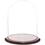 Glass Dome with Walnut Base - 11.75" x 15"