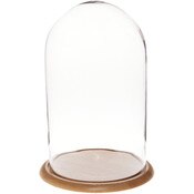 Glass Dome with Oak Base - 11.75" x 20"