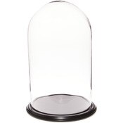 Glass Dome with Black Wood Veneer Base - 11.75" x 20"