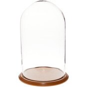 Glass Dome with Oak Veneer Base - 11.75" x 20"