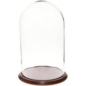 Glass Dome with Walnut Veneer Base - 11.75" x 20"