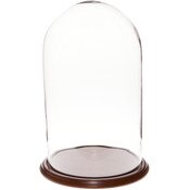 Glass Dome with Walnut Veneer Base - 11.75" x 20"
