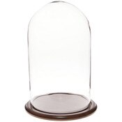 Glass Dome with Walnut Base - 11.75" x 20"