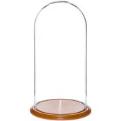 Glass Dome with Oak Veneer Base - 11.75" x 23"