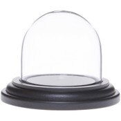 Glass Dome with Black MDF Wood Base - 1.875" x 1.875"