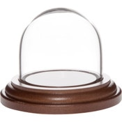 Plymor 1.875 inch x 1.875 inch Mini Glass Display Dome Cloche (Dark Wood Base)