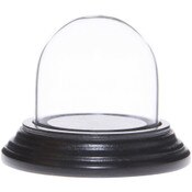 Glass Dome with Black Wood Veneer Base - 1.875" x 1.875"