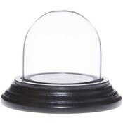Glass Dome with Black Wood Veneer Base - 1.875" x 1.875"