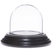 Glass Dome with Black Wood Veneer Base - 1.875" x 1.875"