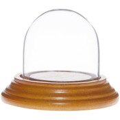Glass Dome with Oak Veneer Base - 1.875" x 1.875"