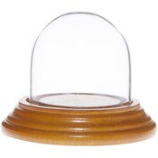 Glass Dome with Oak Veneer Base - 1.875" x 1.875"