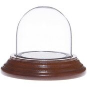 Glass Dome with Walnut Veneer Base - 1.875" x 1.875"
