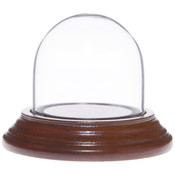 Glass Dome with Walnut Veneer Base - 1.875" x 1.875"