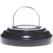Glass Dome with Black Wood Veneer Base - 1" x 1"