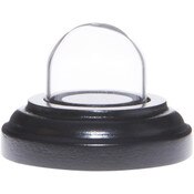 Glass Dome with Black Wood Veneer Base - 1" x 1"