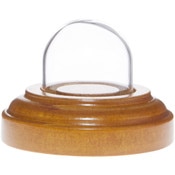 Glass Dome with Oak Veneer Base - 1" x 1"