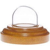 Glass Dome with Oak Veneer Base - 1" x 1"