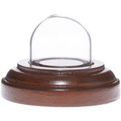 Glass Dome with Walnut Veneer Base - 1" x 1"