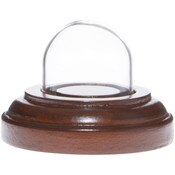 Glass Dome with Walnut Veneer Base - 1" x 1"