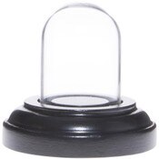 Glass Dome with Black Wood Veneer Base - 1" x 1.5""