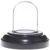 Glass Dome with Black Wood Veneer Base - 1" x 1.5""