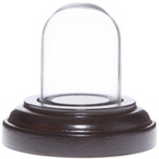 Glass Dome with Dark Mahogany Veneer Base - 1" x 1.5"