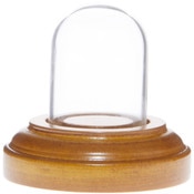 Glass Dome with Oak Veneer Base - 1" x 1.5""