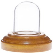 Glass Dome with Oak Veneer Base - 1" x 1.5""