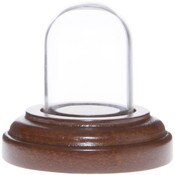 Glass Dome with Walnut Veneer Base - 1" x 1.5"