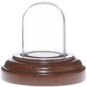 Glass Dome with Walnut Veneer Base - 1" x 1.5"