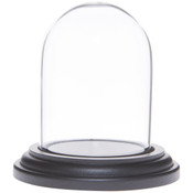 Glass Dome with Black MDF Wood Base - 1.85" x 2.875"