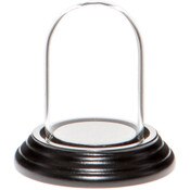 Glass Dome with Black Wood Veneer Base - 1.85" x 2.875"