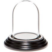 Glass Dome with Black Wood Veneer Base - 1.85" x 2.875"