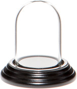 Glass Dome with Black Wood Veneer Base - 1.85" x 2.875"