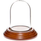 Glass Dome with Walnut Veneer Base - 1.85" x 2.875"