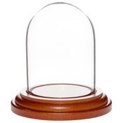 Glass Dome with Walnut MDF Base - 1.85" x 2.875"