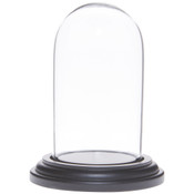 Glass Dome with Black Wood Base - 1.85" x 3.5"