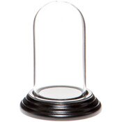 Glass Dome with Black Wood Veneer Base - 1.85" x 3.5"