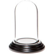 Glass Dome with Black Wood Veneer Base - 1.85" x 3.5"