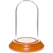 Glass Dome with Oak Veneer Base - 1.85" x 3.5"